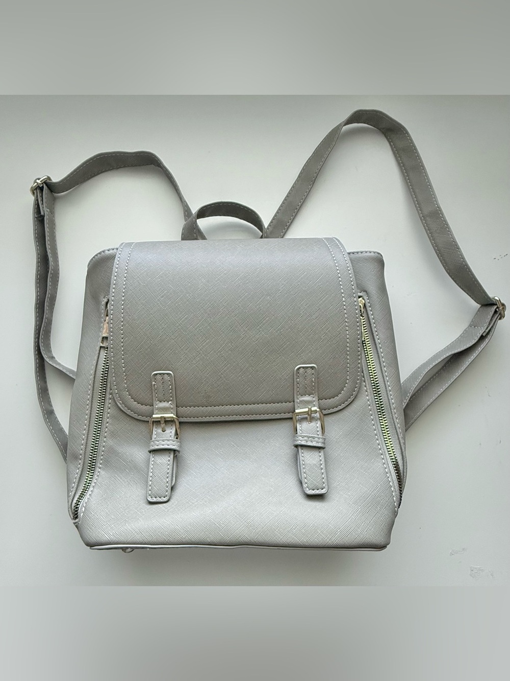 KKXIU Stylish Small Backpack Purse Silver Gray - NWOT
